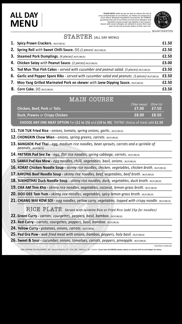 MY THAI RESTAURANT on X