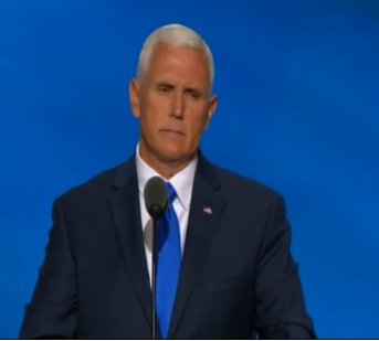 WTKR3's tweet photo. "We cannot have 4 more years of apologizing to our enemies"  @mike_pence https://t.co/c69kSCuHl7 #RNCinCLE https://t.co/CoiuguWCQw