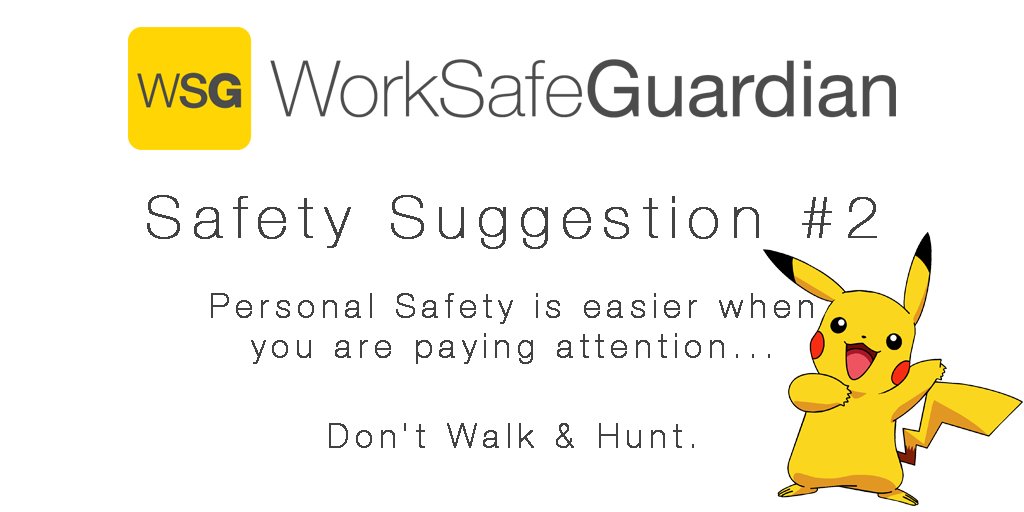 WSGapp's tweet photo. Having fun playing #PokemonGO safety suggestion 2 from @WSGapp #Pokemon #PersonalSafe https://t.co/x4BuI9lIMN https://t.co/dognLD4WKB