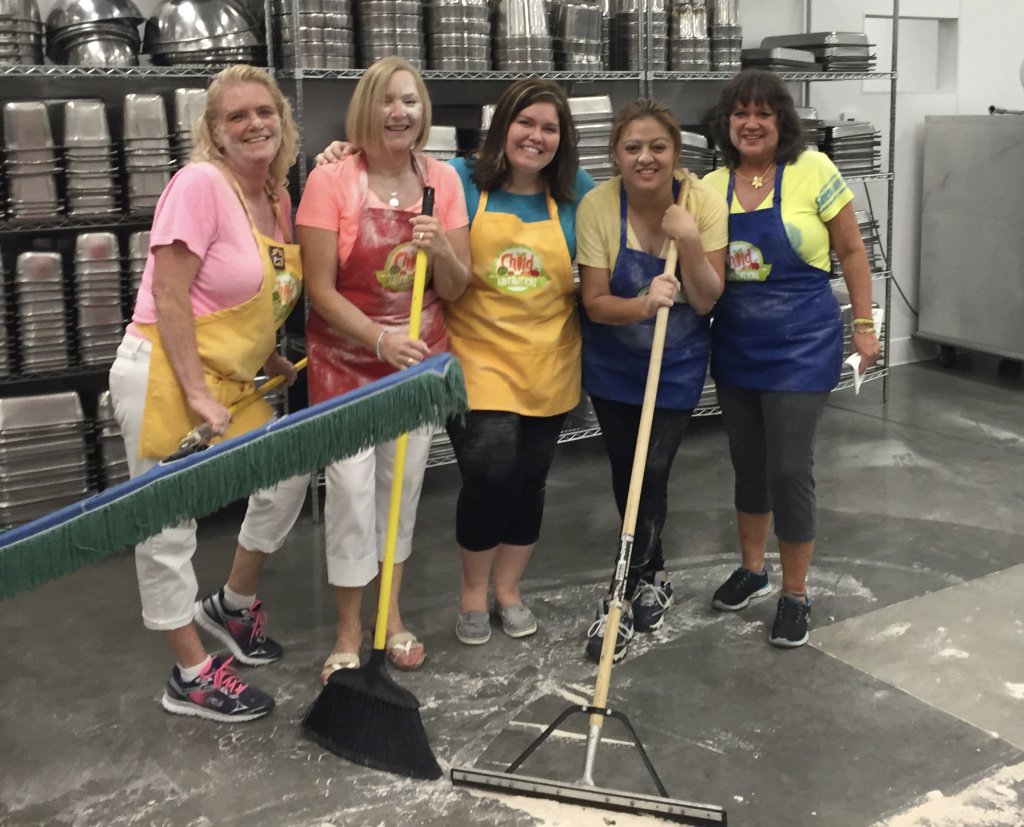cvusdnutrition's tweet photo. A little mess and a lot of fun happened in the central kitchen today #thisiscvschoolfood #welcomebackcv https://t.co/J0bHPIijOr