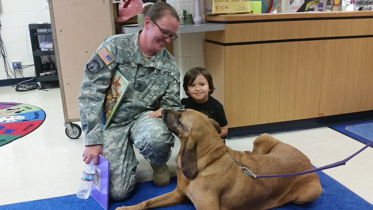 Pattikring44's tweet photo. Bella loves to visit the BF Summer Library and get special attention from our patrons. #WeAre44 #BFLRC https://t.co/03yfszWpGW