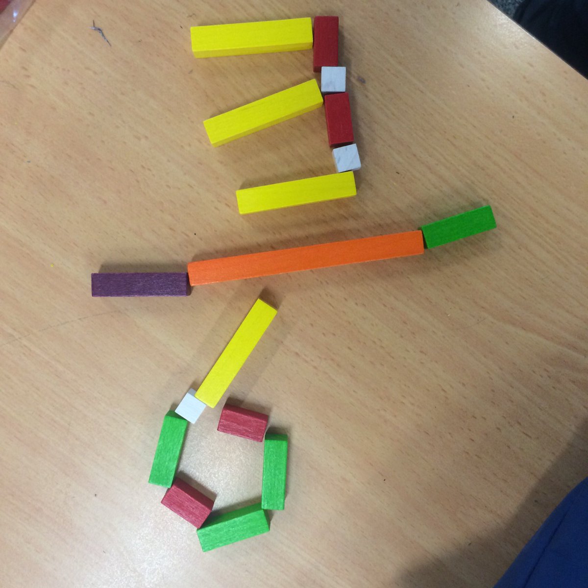 Stage 3 using #discovering @CuisenaireCo Rods for the first time. #ExploreLearnPlay