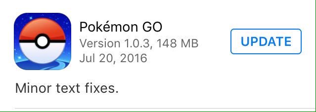 PokemonGoHelp_'s tweet image. An update... Really?

RT if you think #PokemonGO should focus on fixing the server crashes instead of "text fixes"