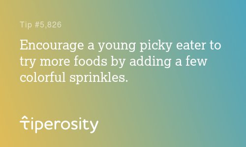 ParentingTipero's tweet photo. Encourage a young picky eater to try more foods by adding a few colorful spri... #toddler https://t.co/tpO1itFhSK https://t.co/zzy0Eq2meM