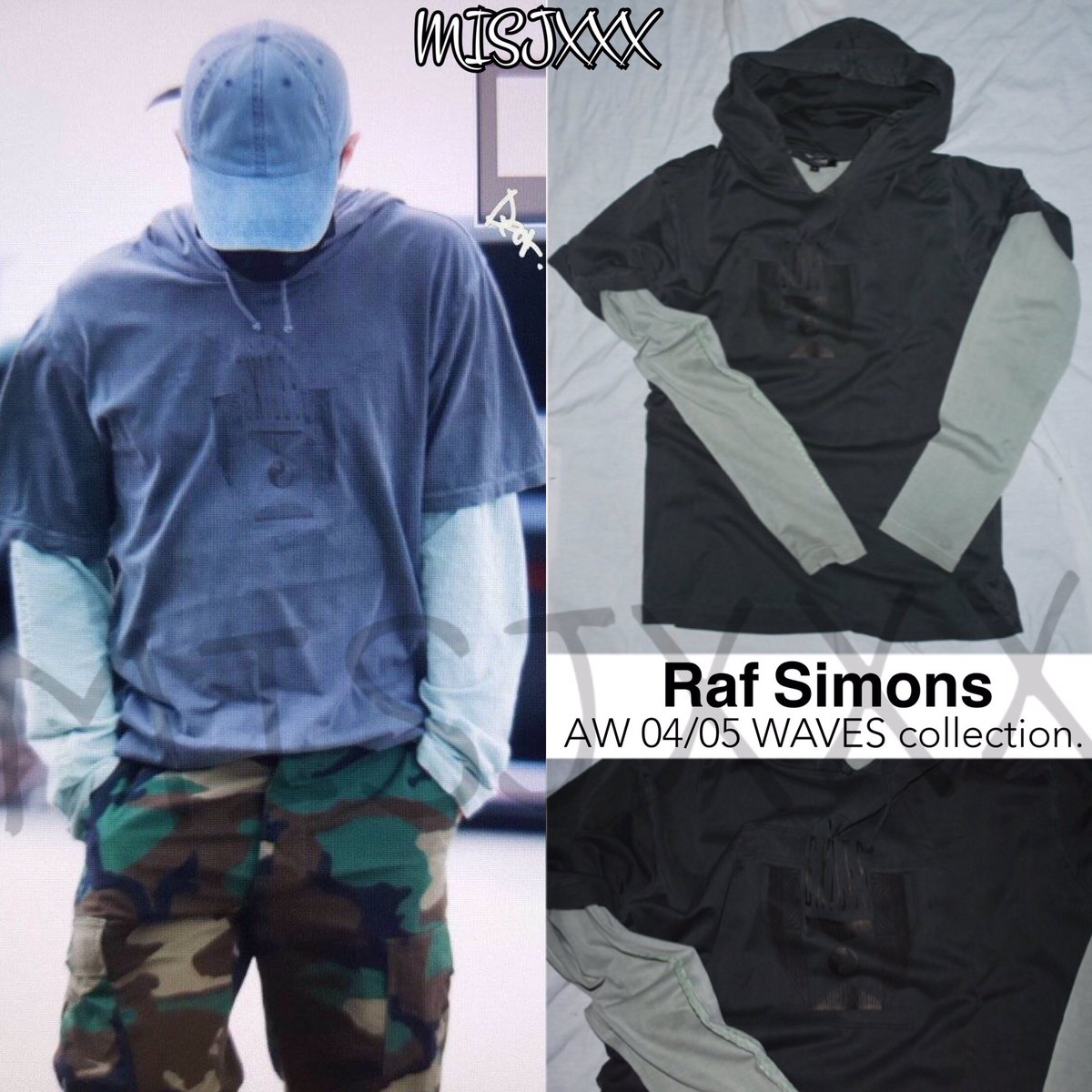 raf simons waves hoodie