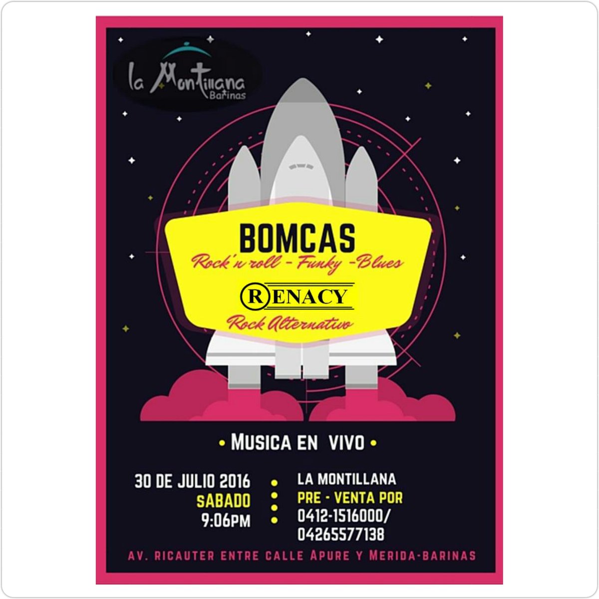 Renacy2016's tweet photo. Este 30/07 los esperamos para que escuchen buena música y estén en nuestro debut y lanzamiento de la banda 🎼🎤🎵🎶 https://t.co/EfJx970fDn