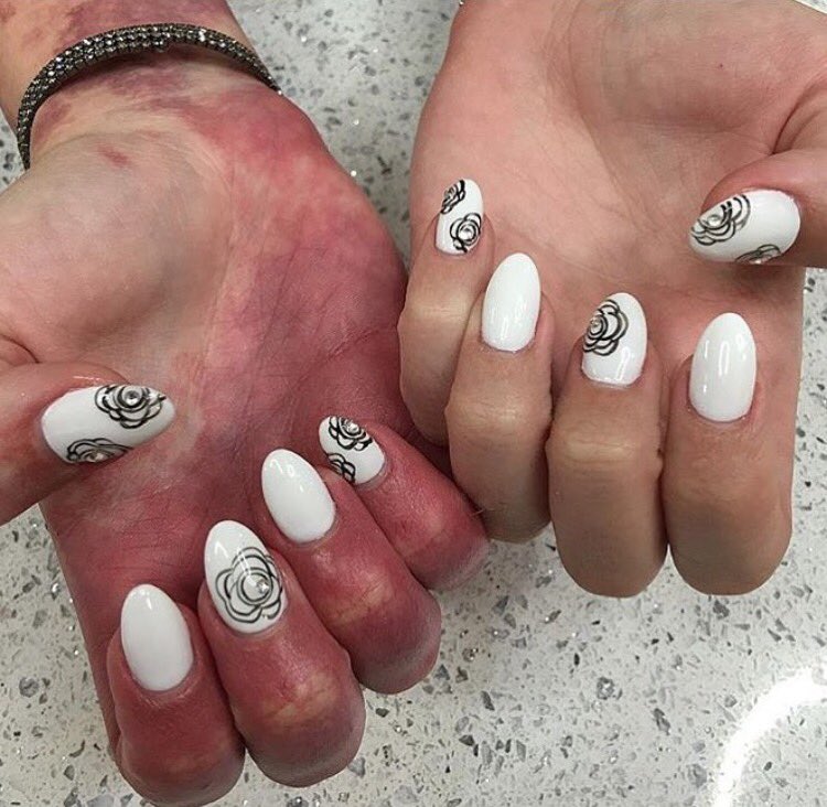 Solar nail enhancements with custom nail art . Visit us @Pearlridge or lavish <a href="/KahalaMallCtr/">KahalaMallCtr</a>