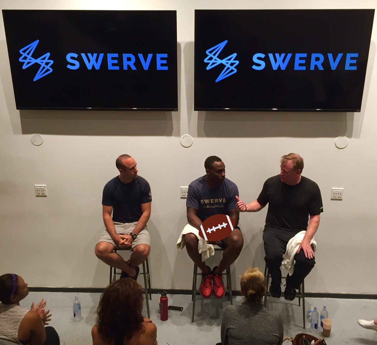 Just a casual spin class with <a href="/nflcommish/">Roger Goodell</a> <a href="/BirkMatt/">Matt Birk</a> and <a href="/49TRich/">Tony Richardson(T Rich)</a>. <a href="/NFL/">NFL</a> <a href="/Ravens/">Baltimore Ravens</a> <a href="/SWERVE_Fitness/">SWERVE Fitness</a> #togetherweride