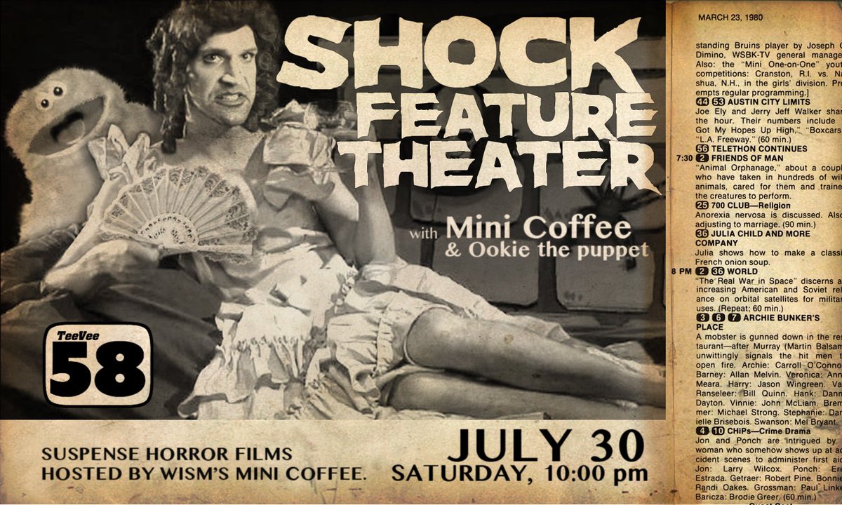 RobSchrab's tweet photo. Mini Coffee hosts Shock Feature Theater July 30th @cinefamily - this month's movie, SYNGENOR https://t.co/4X8UBsZ0Rd