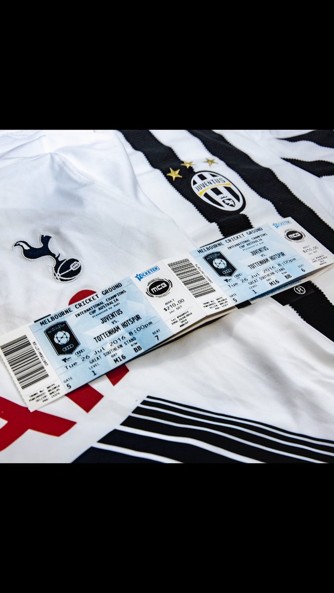 ⚽️

Got my tickets for Tuesday night! <a href="/SpursOfficial/">Tottenham Hotspur</a> v <a href="/juventusfc/">JuventusFC</a>!  <a href="/MCG/">Melbourne Cricket Ground</a>. Tix - bit.ly/ICCMelb
