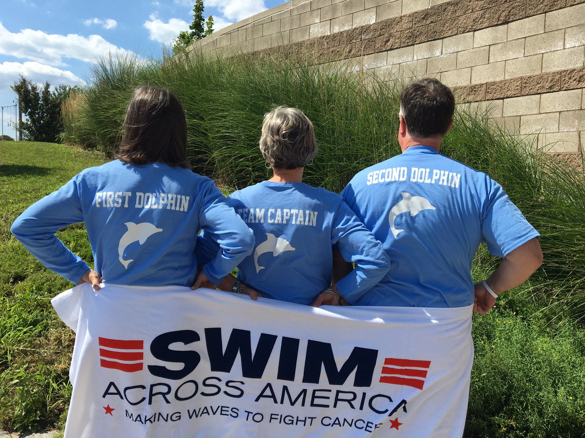 Dewey Dolphins Team participating in their annual NCAC pool swim.  #MakingWavesToFightCancer