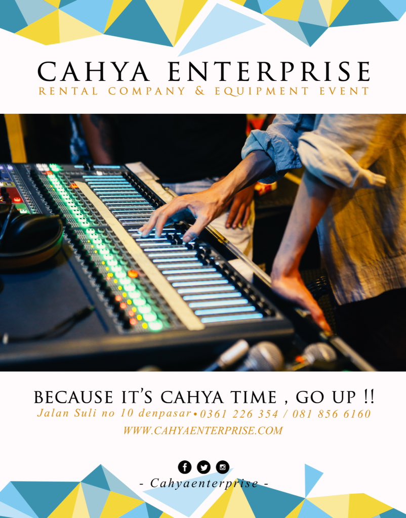 CAHYA ENTERPRISE 
Rental company &amp; Equipment event

Sound system🔊 
Lighting system💡 Rigging&amp;stage🔩