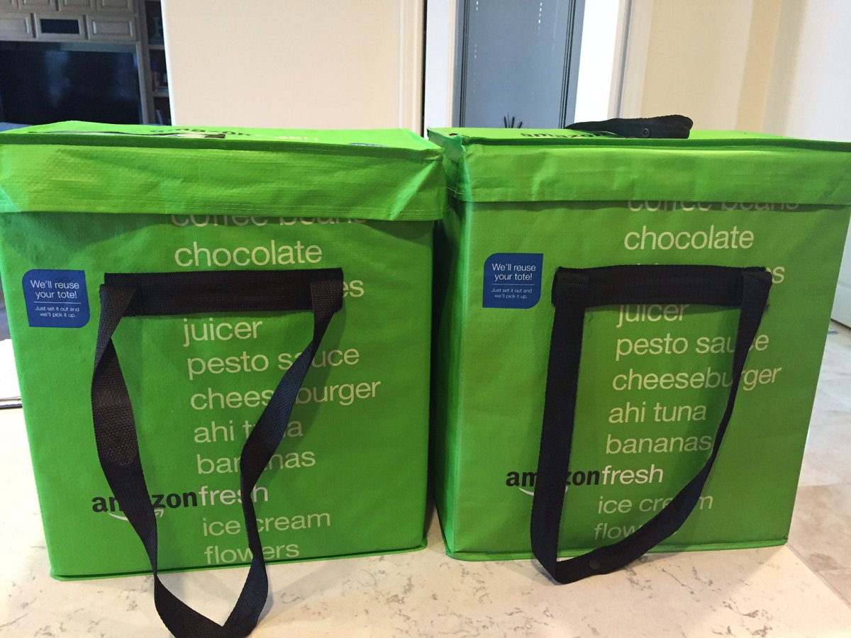 missmariss's tweet photo. Received my first @AmazonFresh delivery!! It's so awesome! https://t.co/nrrOMo9oz4