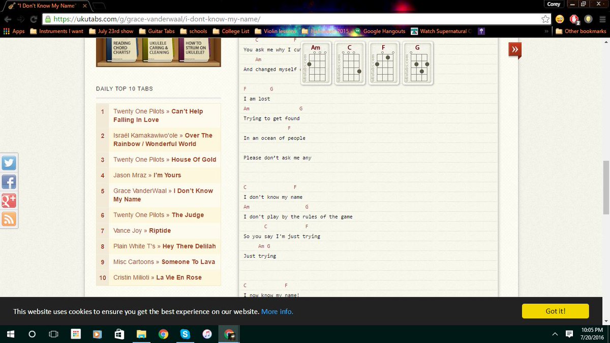 Your original made #5 for the top 10 tabs of the day on Ukutabs.com!!!!!