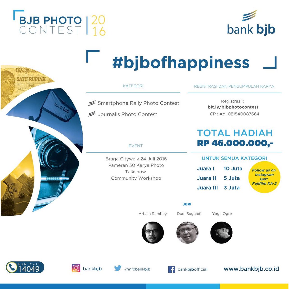 Bradio956FM's tweet photo. Simak yuk obrolan seru @VictorDSandy &amp; @infobankbjb seputar #BJBPhotoContest #BJBOfHappiness di #LINTASPERSADA https://t.co/fcnMyDyG6r