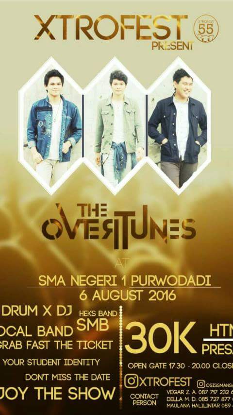 ComateLuvliiPwd's tweet image. @TheOvertunes at Sma N 1 Purwodadi 6 August 2016, Don't miss The Date Enjoy The Show 😍😘😙😗😋😚💞💞💞 #TheOverTunes #3boy