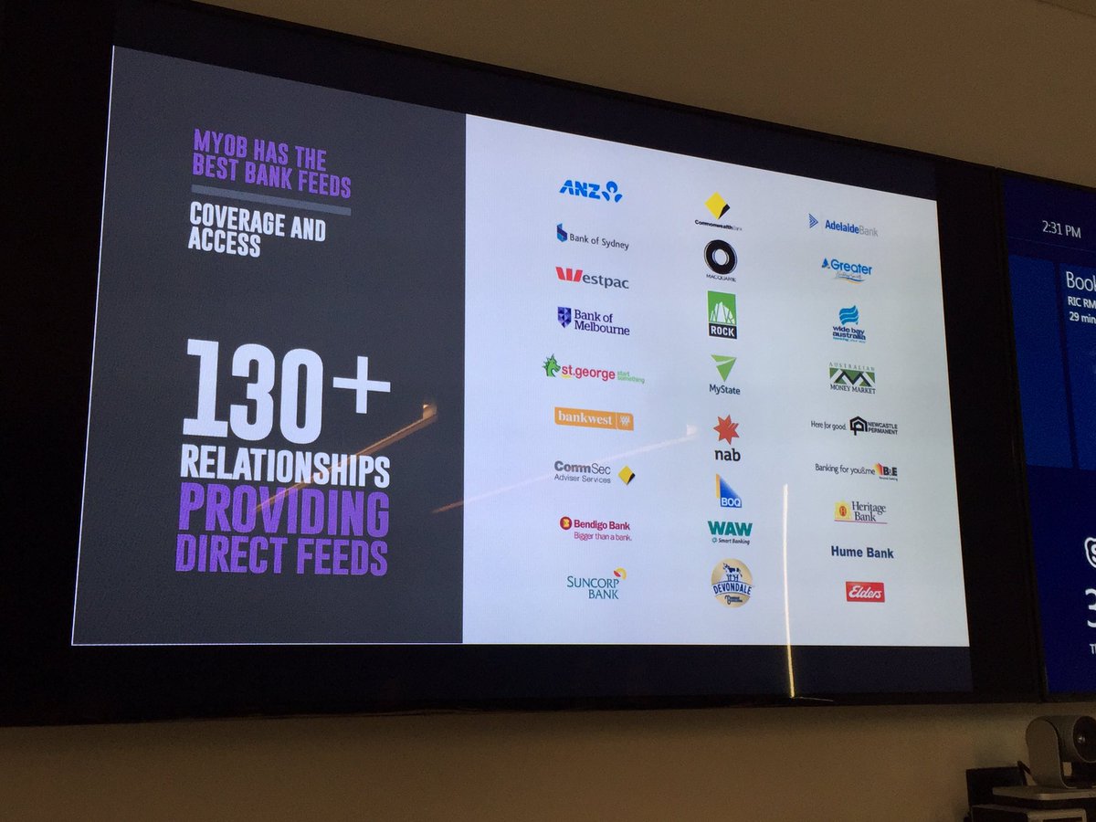 keranm's tweet photo. I love this @MYOB slide - we put our money on the table. Best bank feeds in market! #proudOfOurTech https://t.co/cQZru3zdxk
