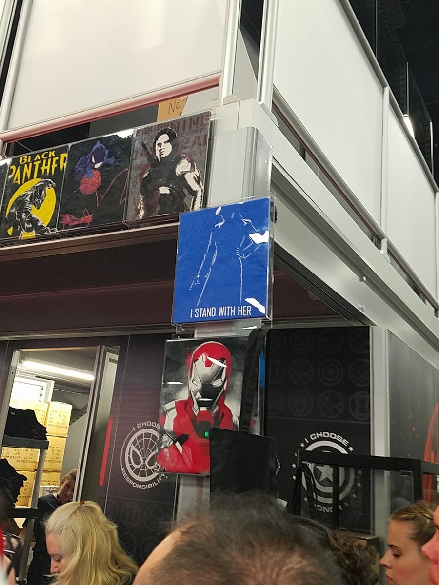 jenniferrcarey's tweet photo. #MarvelSDCC  booth at #SDCC has #AgentCarter #IStandWithHer shirts. #SaveAgentCarter #MarvelSDCC https://t.co/9Sk2uXZJls