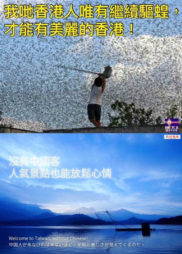 hkpriority's tweet image. 我哋香港人唯有繼續驅蝗，才能有美麗的香港！

「沒有中國客的台灣」廣告受歡迎　強國網民：打臉都打得這麼美
passiontimes.hk/article/07-18-…