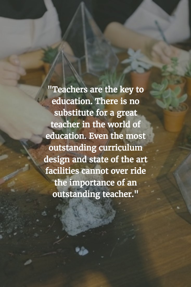 EducationMundo's tweet image. "Teachers are key to education. There is no substitute for a great teacher" buff.ly/29YVTRM