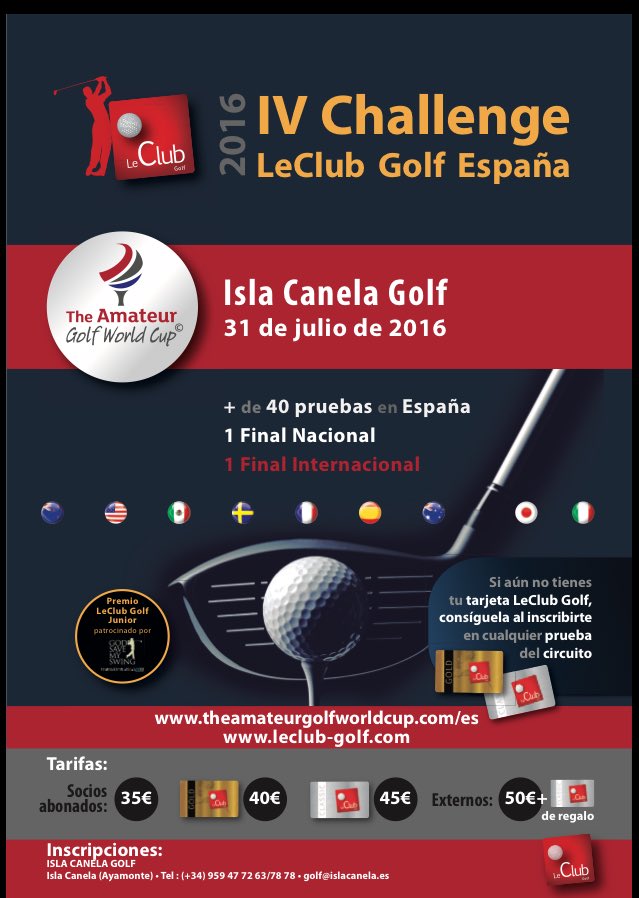 golfislacanela's tweet photo. Proxima cita!! 31 Julio 
Challenge @LeClubGolfSpain de @islacanela a la Final Internacional sin salir nuestra Isla https://t.co/pVuzTh9CHF