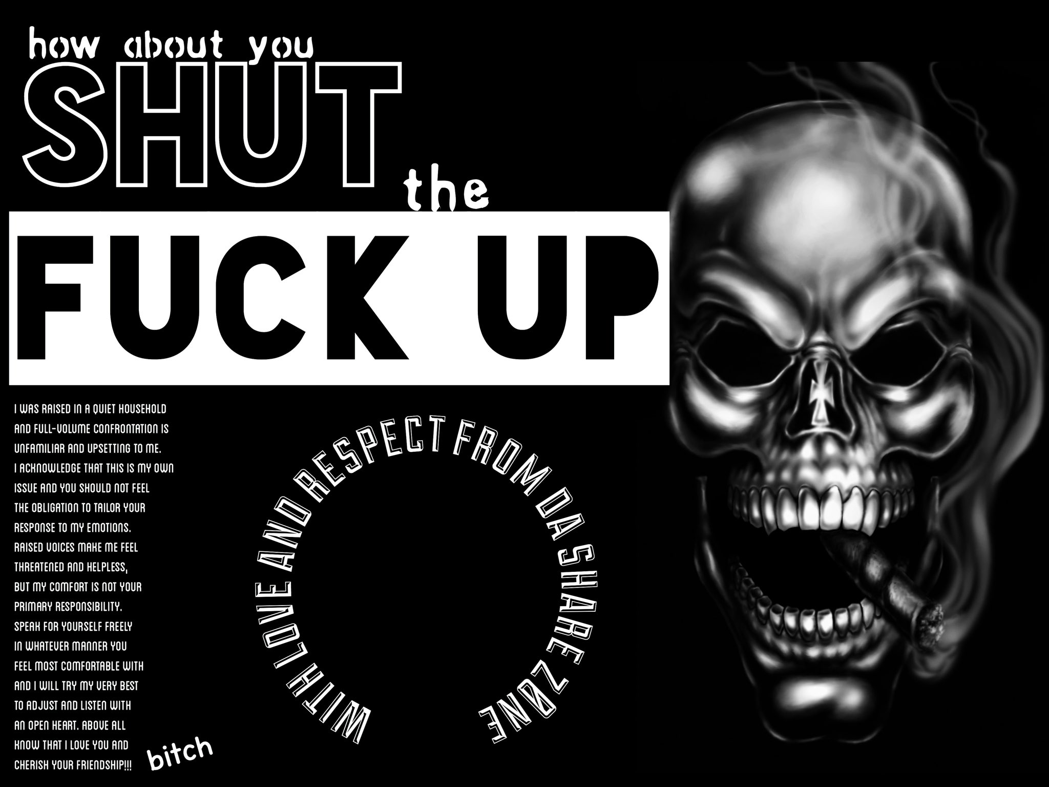 INDOOR VOICES PLEASE MOTHER FUCKER