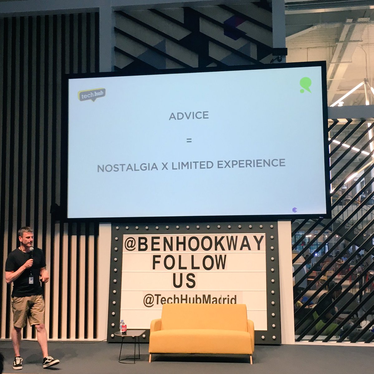 Rand0mNine's tweet image. &quot;One Guy&apos;s Story&quot; -@benhookway at @CampusMadrid @TechHubMadrid 
@TechHub