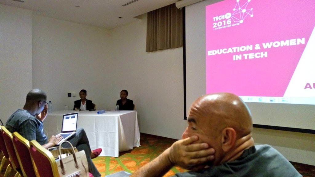 TheAkindare's tweet image. Neku Atawodi (GM, MEST Nigeria) and Oreoluwa (Founder, WTech) speaking on Education &amp;amp; Women in Tech. #TechPlus2016