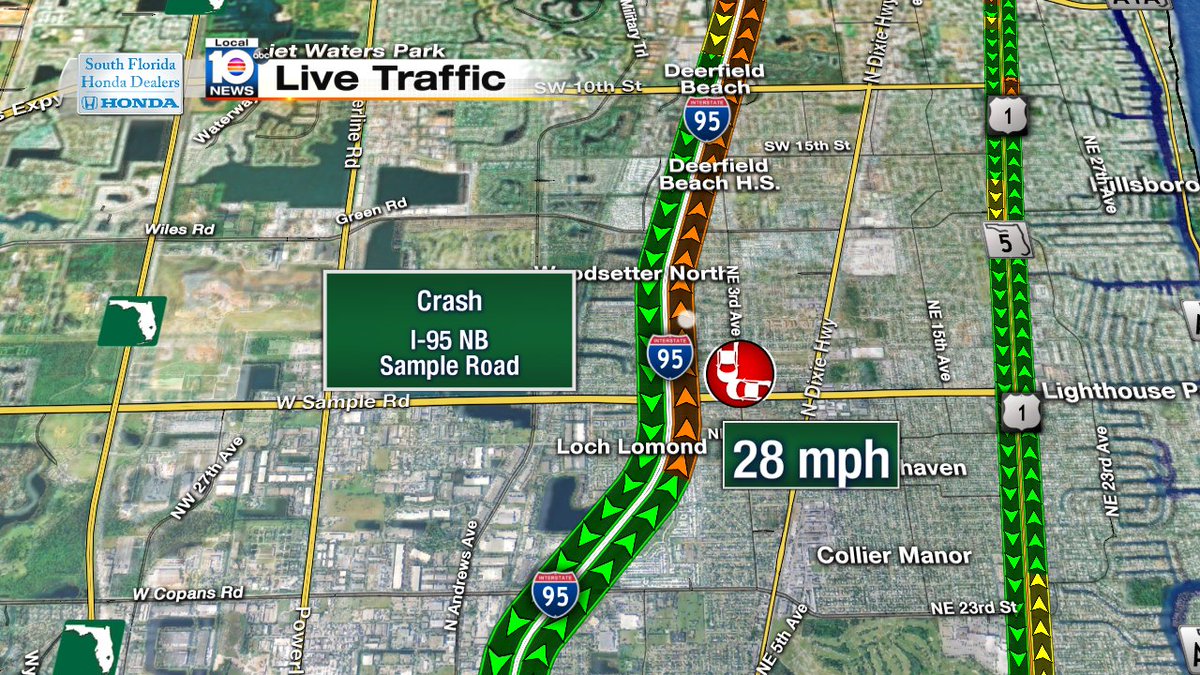 Crash on I-95 NB and Sample Road #MIAMI #TRAFFIC https://t.co/j0ZnxwHYH9