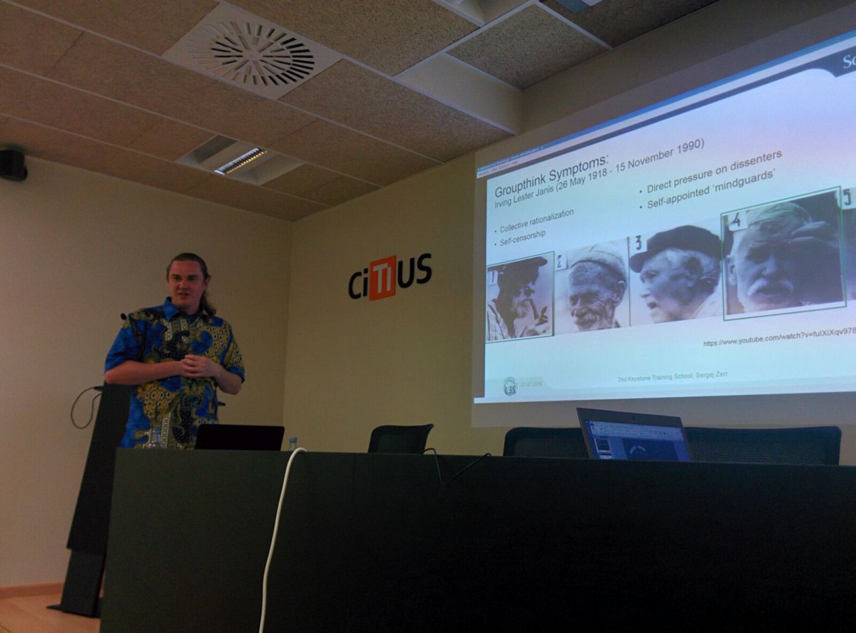 Sergej Zerr proposing a challenge to the 2nd <a href="/keystone_cost/">KEYSTONE COST IC1302</a> Training School attendees