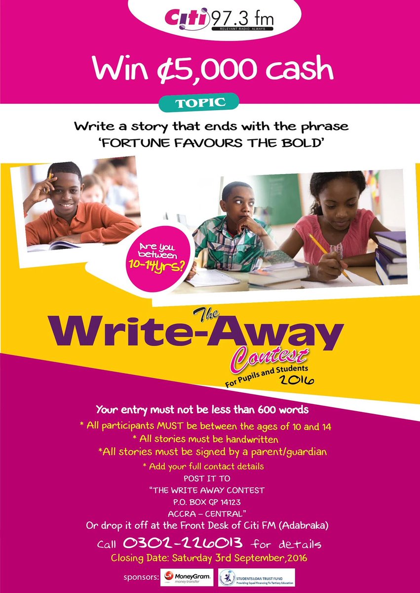 KojoAB's tweet photo. Have you told the children around you about the #WriteAwayContest?

Let's encourage the kids. https://t.co/BdBP6cneGV