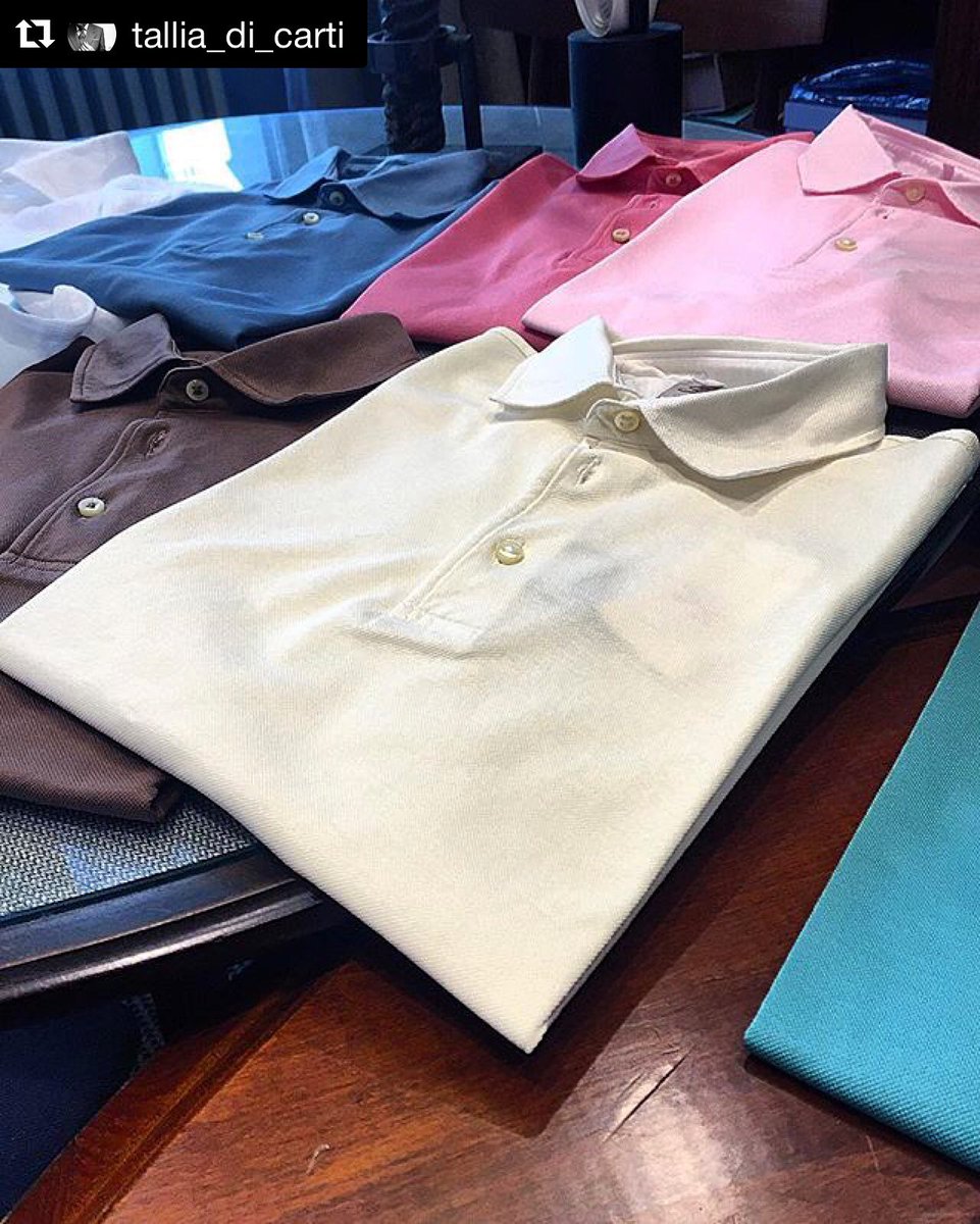 plus90atelier's tweet photo. Hand made Golf Shirt collection is ready for luxury Italian menswear brand. 🇮🇹🎩 https://t.co/3X69p82aIo