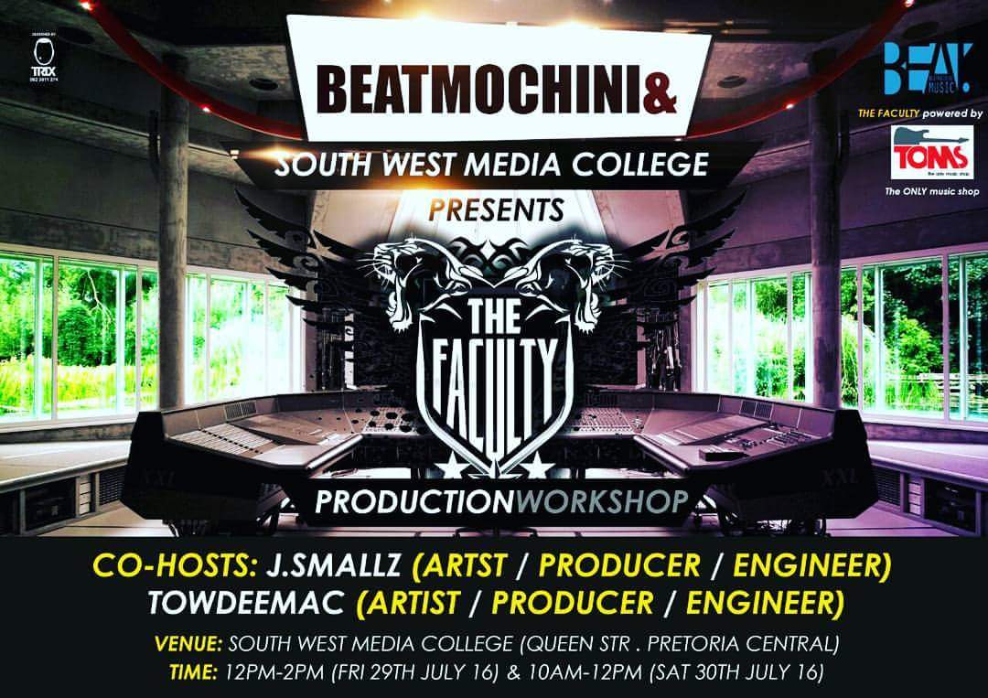 JSmallz's tweet image. Come thru to the #TheFaculty #ProductionWorkshop on either the 29th or 30th July.

Details below.
Cc @beatmochini