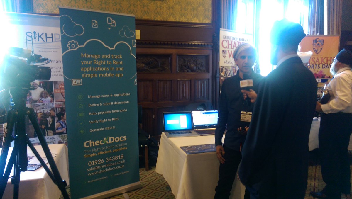 CheckDocs's tweet photo. Director, Vik Tara explaining the benefits of using #CheckDocs for conducting #RightToRent checks at @UKParliament https://t.co/C12oCNM922