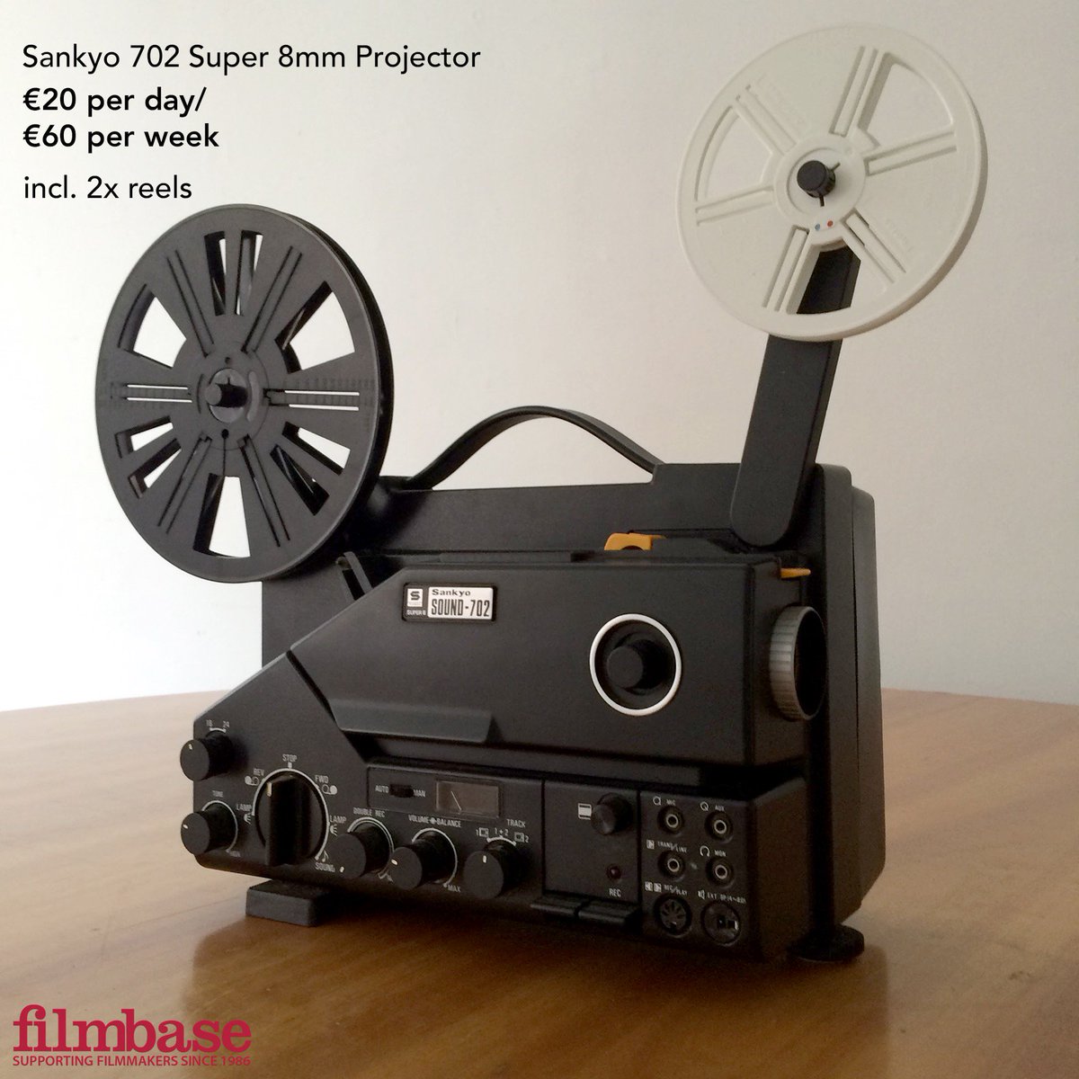 Film's not dead! The Sankyo 702 S8mm projector is available to rent from <a href="/Filmbase/">Filmbase</a> for just €20 per day #Super8