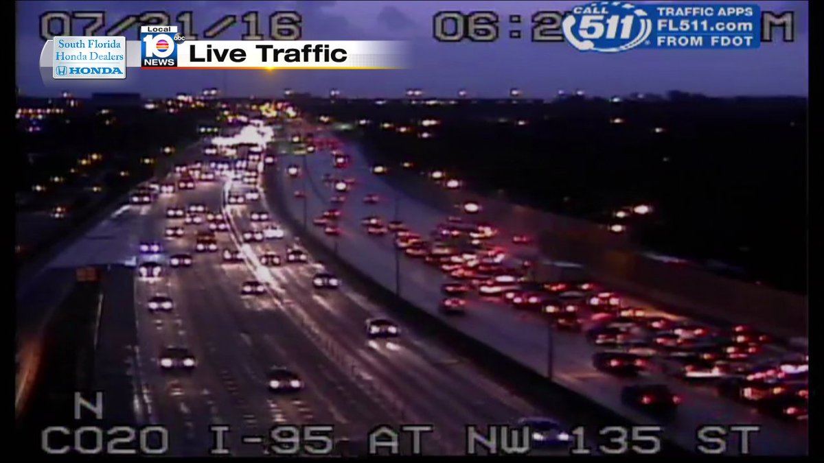 Crash on I-95 NB and NW 135th St #TRAFFIC #MIAMI https://t.co/H8vSne3I2P