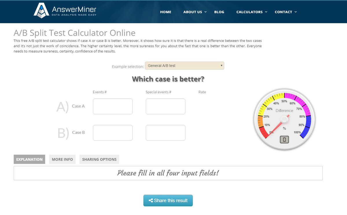 AnswerMiner's tweet photo. Check out our free A/B test calculator! https://t.co/3Pt1ZfQ4j6
#abtest #data #science #DataScience #answerminer https://t.co/Qn1WsnoAmR