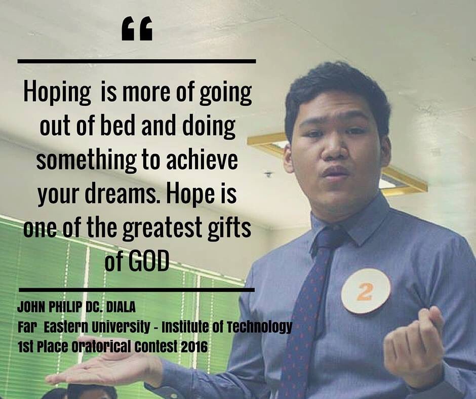 OneFEU's tweet photo. @OneFEU Oratorical Contest Champion: John Philip Diala (FEU Tech) https://t.co/8lArKVPbtl
