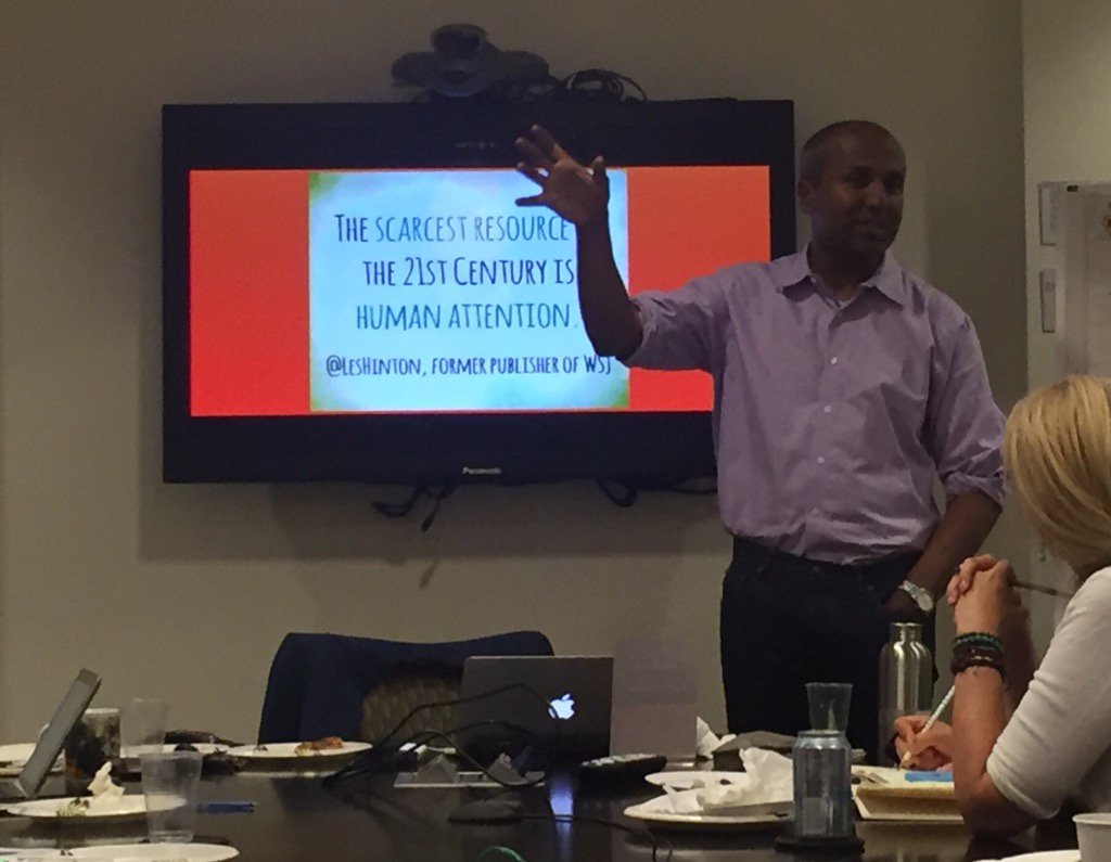 JKNews's tweet image. .@leshinton &quot;The Scarcest Resource of the 21st C is Human Attention&quot; @jdforward @sree #InfoOverload