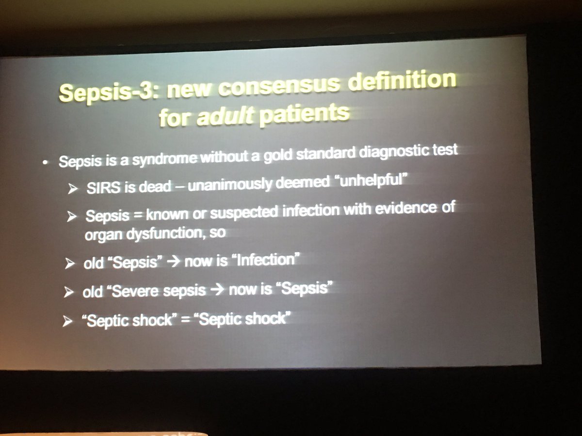 RecoveringMedic's tweet photo. Dr. Carpenter: SIRS is dead. #WPTC2016 #FOAM https://t.co/mt3HWfmMld