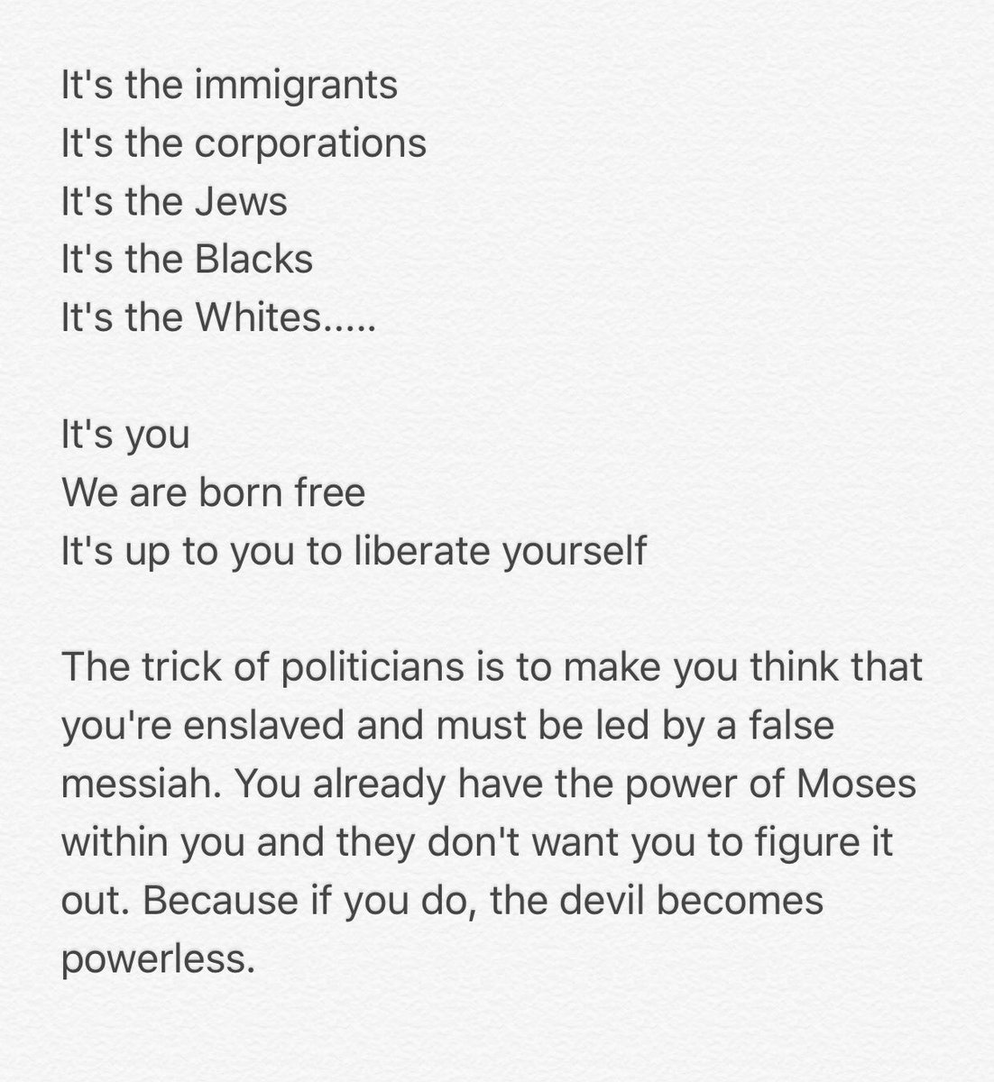 JustinbAwesome1's tweet photo. We are born free
It's up to you to liberate yourself https://t.co/P3FYTcvePR