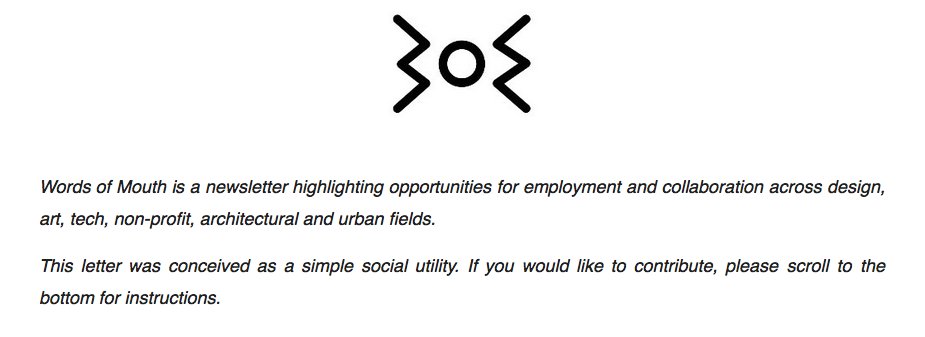 Wonder about work after <a href="/Parsons_MA_DS/">Design Studies (MA)</a>? Check out wordsofmouth.org by Rachel Meade Smith @scoutshous