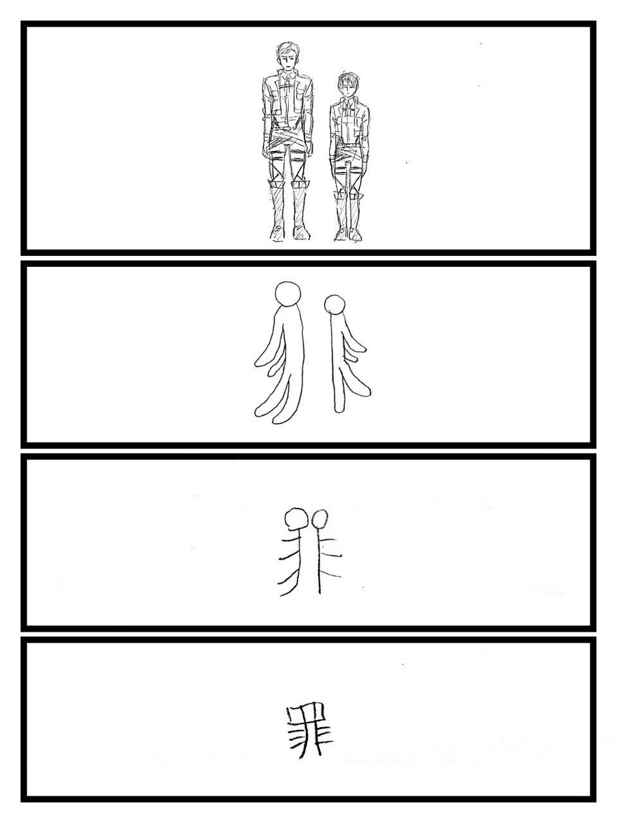 息抜きにエルヴィンと兵長の4コマ描いたよ 
