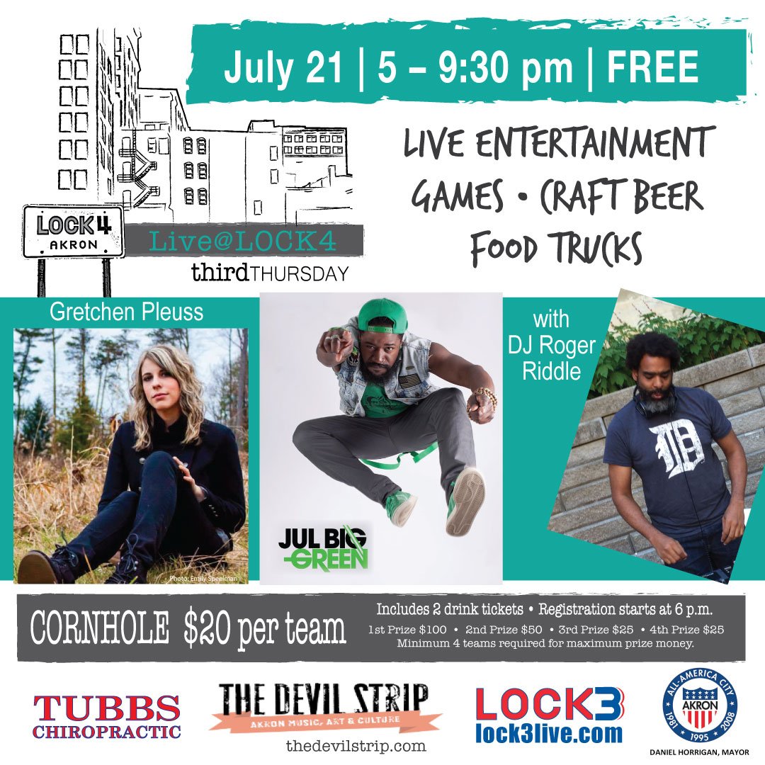 Lock3Akron's tweet photo. @akrondevilstrip #ThirdThursday #Akron #FreeEvent #SupportLocalMusic #FoodTrucks #330pokego https://t.co/WhpIrhUKC8 https://t.co/KV5nd8i0X9