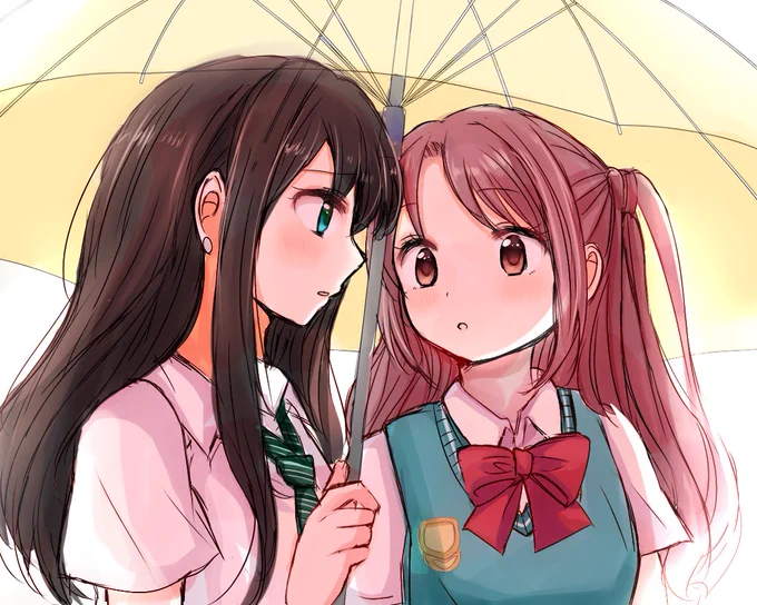 うづりん 相合傘って二人だけの空間で素敵だーー隠れてこっそりキスしてほしい 