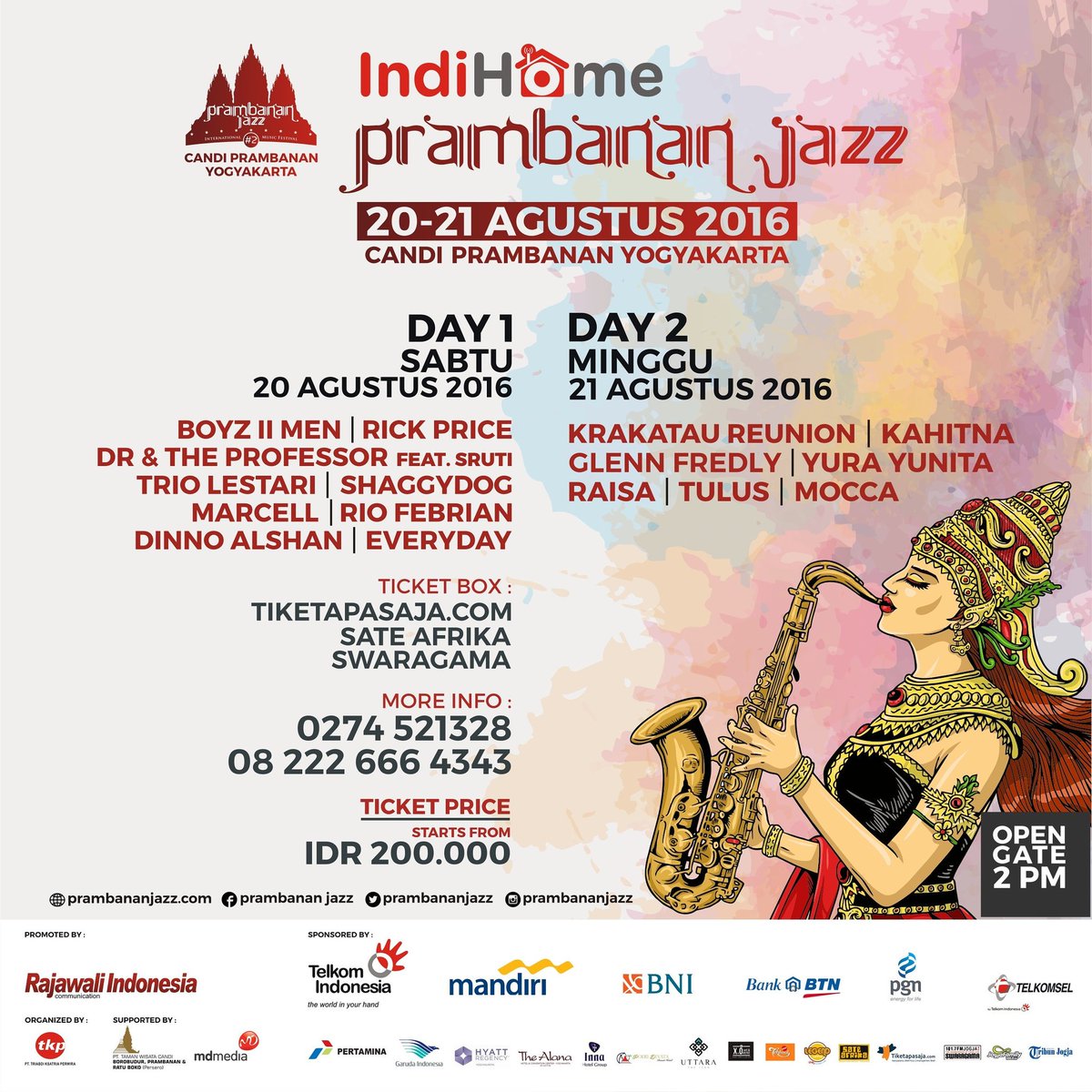 Save the date on 20th - 21st Augustus 2016 <a href="/PrambananJazz/">Prambanan Jazz</a>