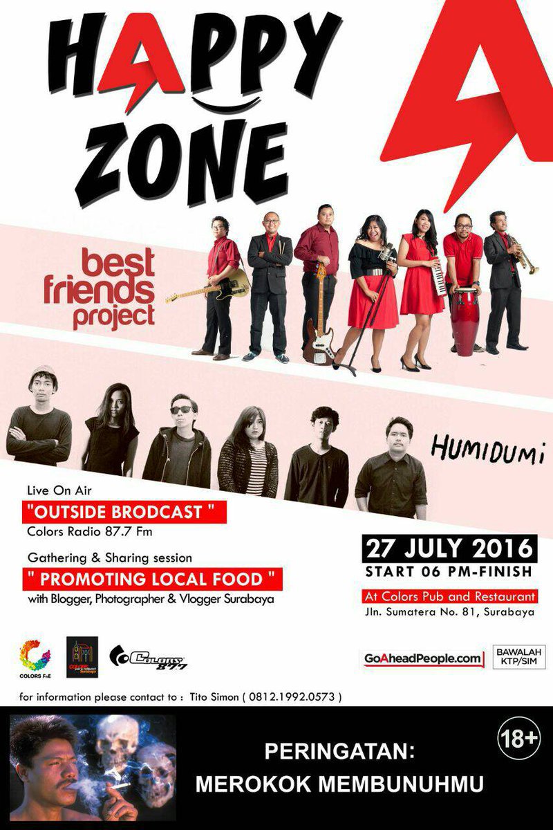 27 Juli | #MusicZone | at <a href="/colorspubsby/">COLORS PUB & REST.</a> w/ <a href="/humidandumi/">humidumi</a> <a href="/BFPsolasido/">BestFriendsProject</a>