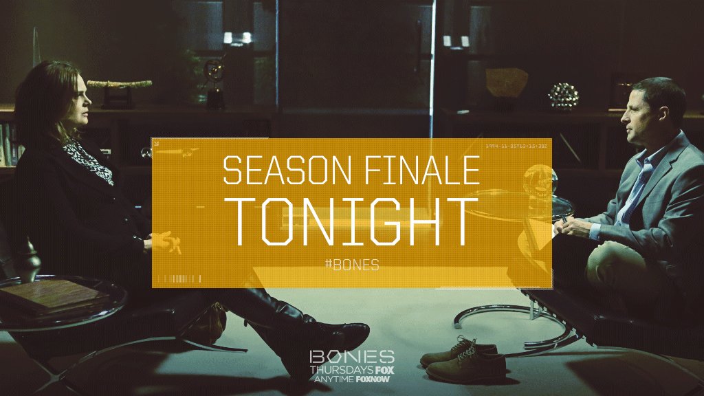 OfficialBONEStv's tweet photo. TONIGHT is the night! #Bones season finale airs at 8/7c. Will you be there? https://t.co/fsho9rufdn