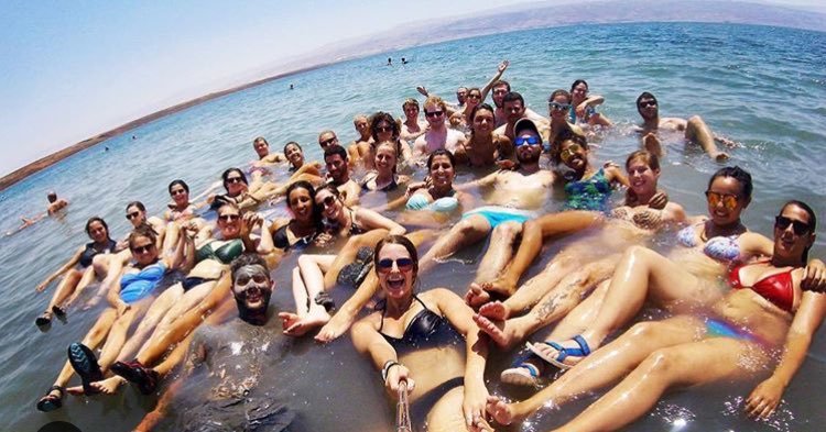 shorashim's tweet photo. Just some epic floating in the lowest place on ๐ #Birthright #Shorashim #Bus337 (๐ธ: @r_margolis) https://t.co/ePsXHO5lvh