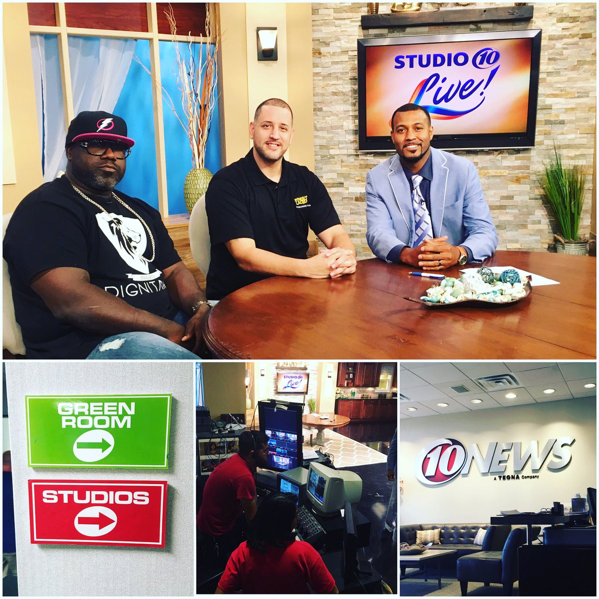 GregWolfTBL's tweet photo. On-Air with @IanBeckles & @MClayton83NYG on @10NewsWTSP #Studio10Live to talk @StreetLacedDJs Back To School Drive! https://t.co/Z5pL3mWMHS